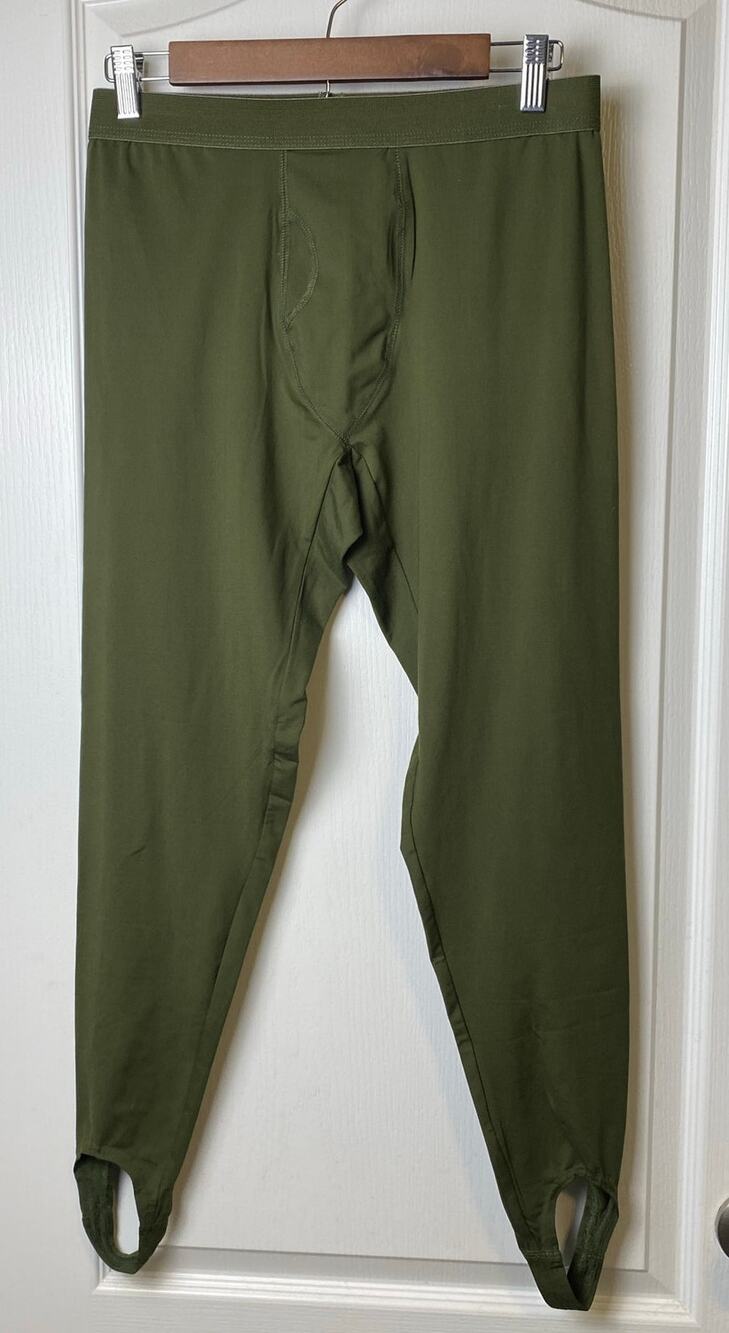 Drake Men's Green Waterfowl Hunting Base Layer Stirrup Hem Pants Size Small